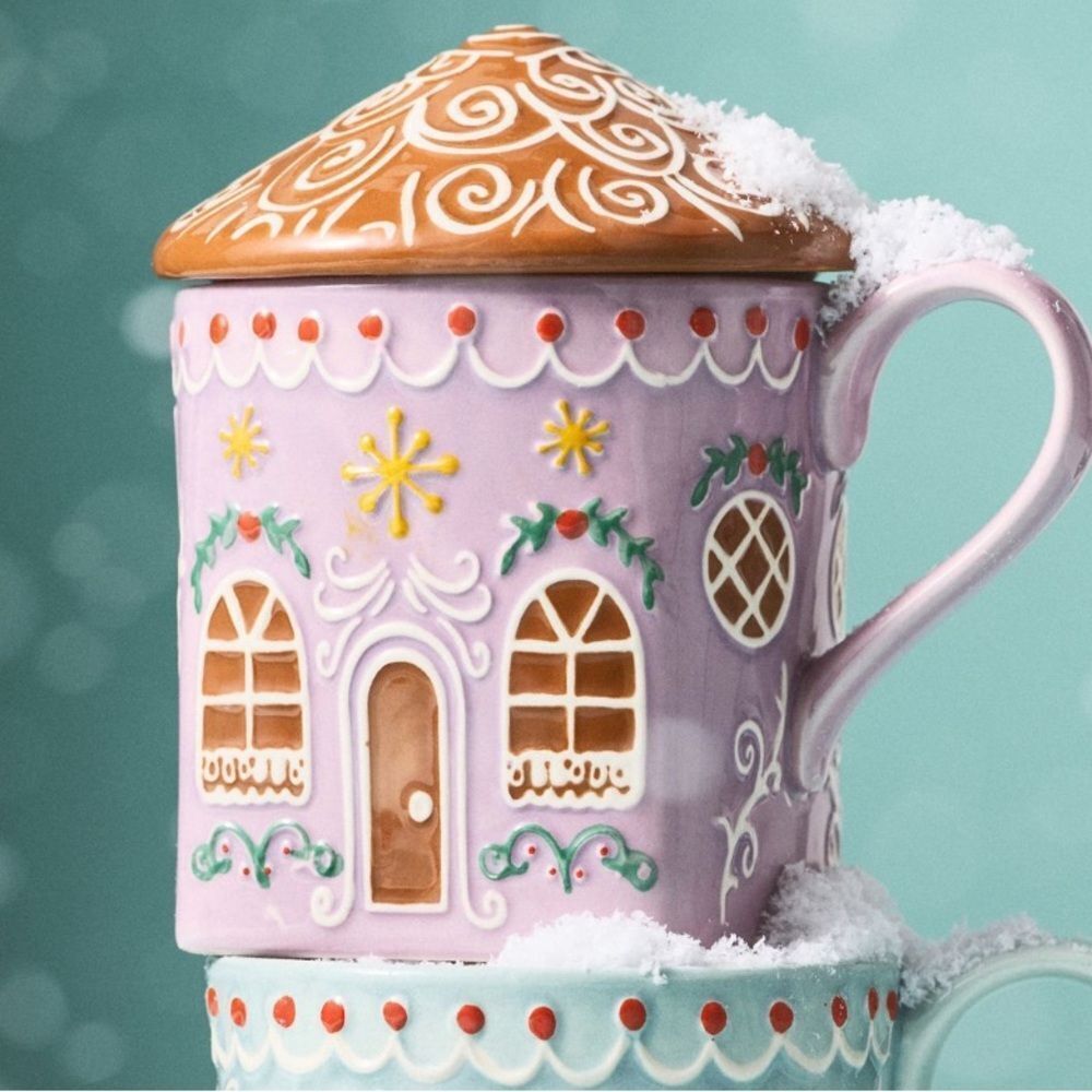 NWT ANTHROPOLOGIE Ginger Stoneware Mug Lavendar